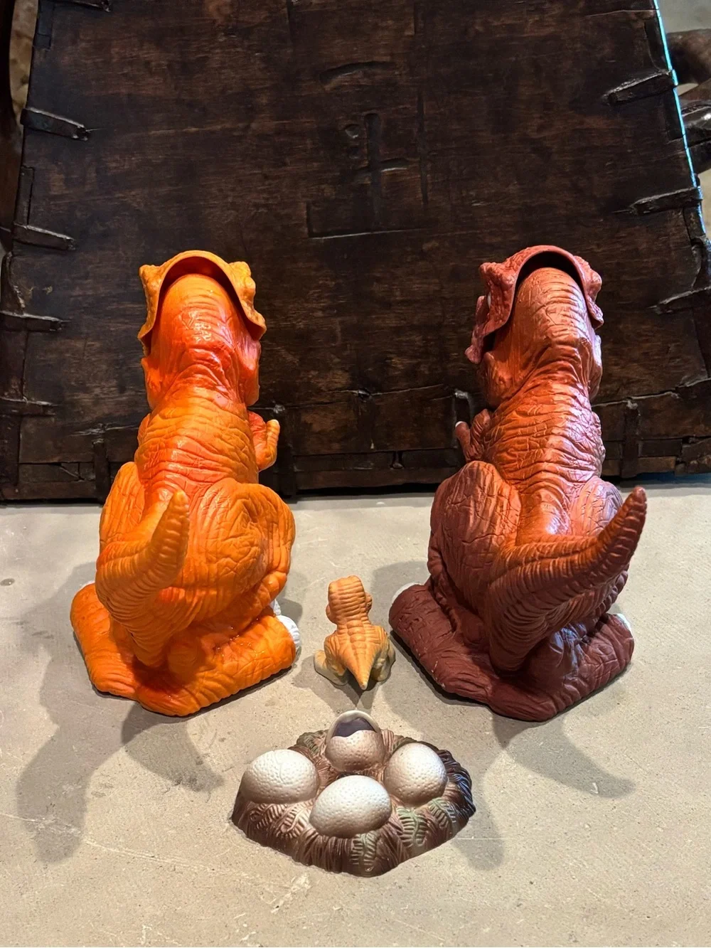 Ko Remco Motu Sungold and Orange T-Rex “knock-off” Battle Dinosaurs